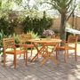 Voir la diapositive 3 : VIDAXL Chaises de jardin lot de 4 59x55x85 bois massif d acacia