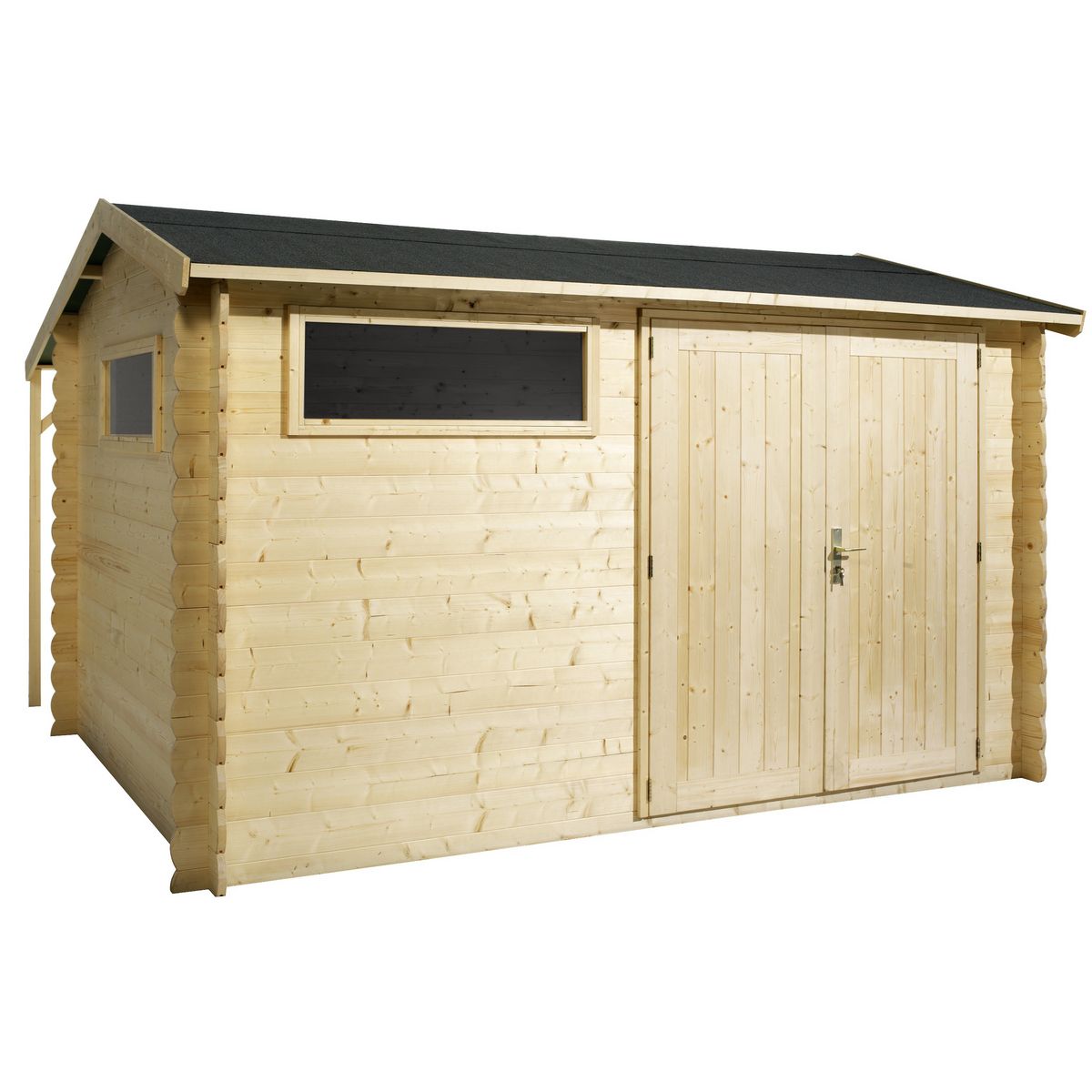 Abri bois avec auvent Amol / 7.92m² / 28mm