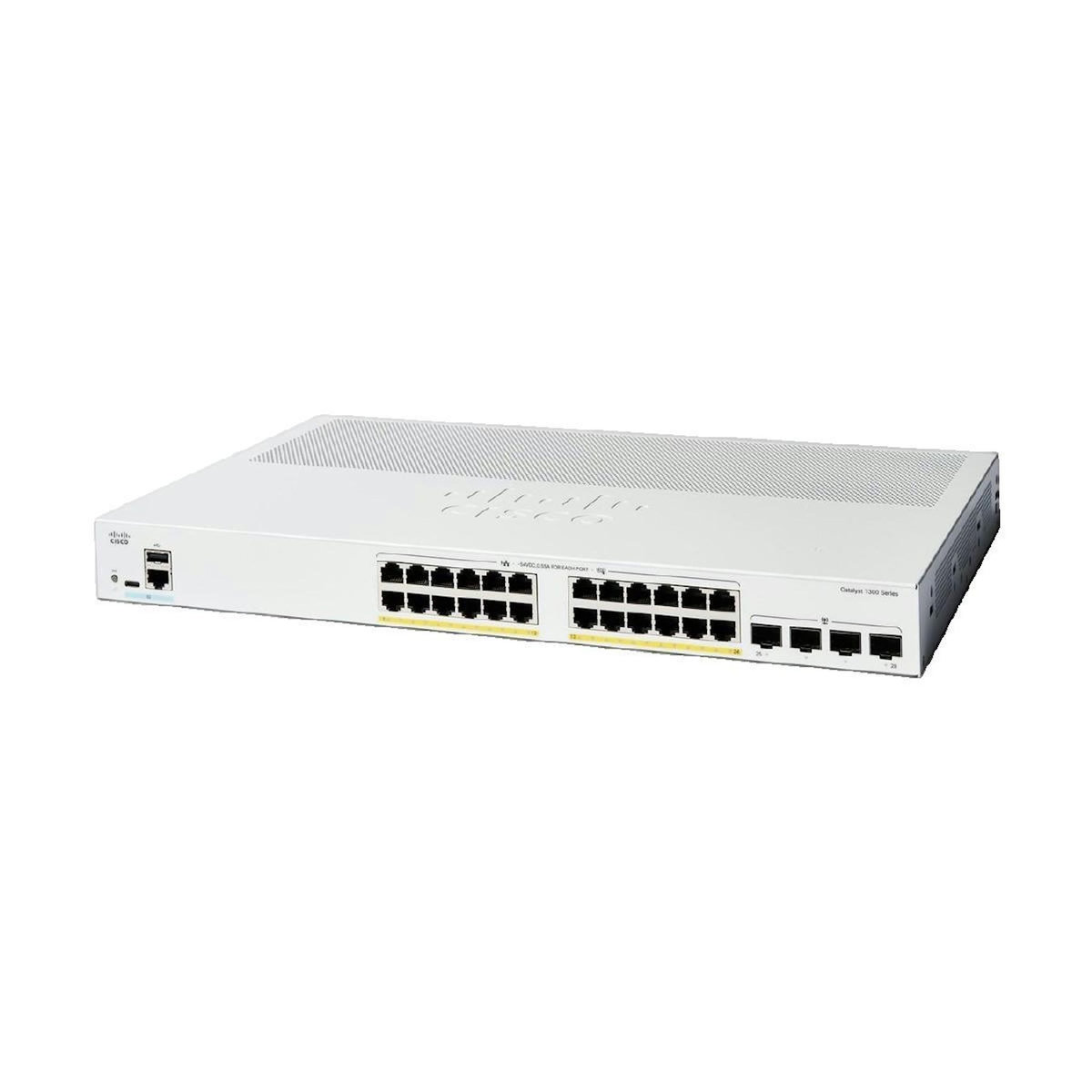 Cisco Commutateur réseau Cisco Catalyst 1300-24P-4G avec 24 ports Ethernet et 4 ports uplink SFP