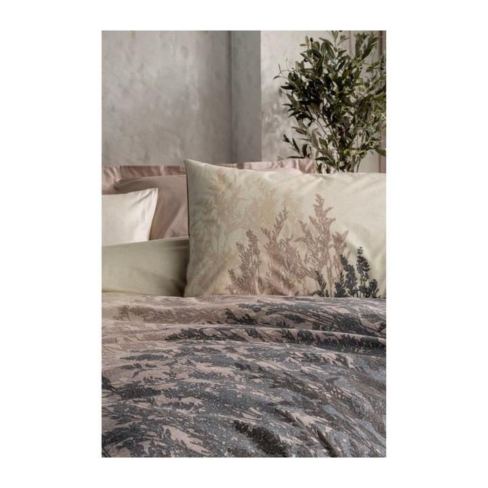 Voir la diapositive 2 : GENERIQUE Parure de lit - 129CTN64613 - 1 housse de couette 220 x 240 cm + 2 taies d'oreiller 60 x 60 cm - 100% coton ranforcé - Beige