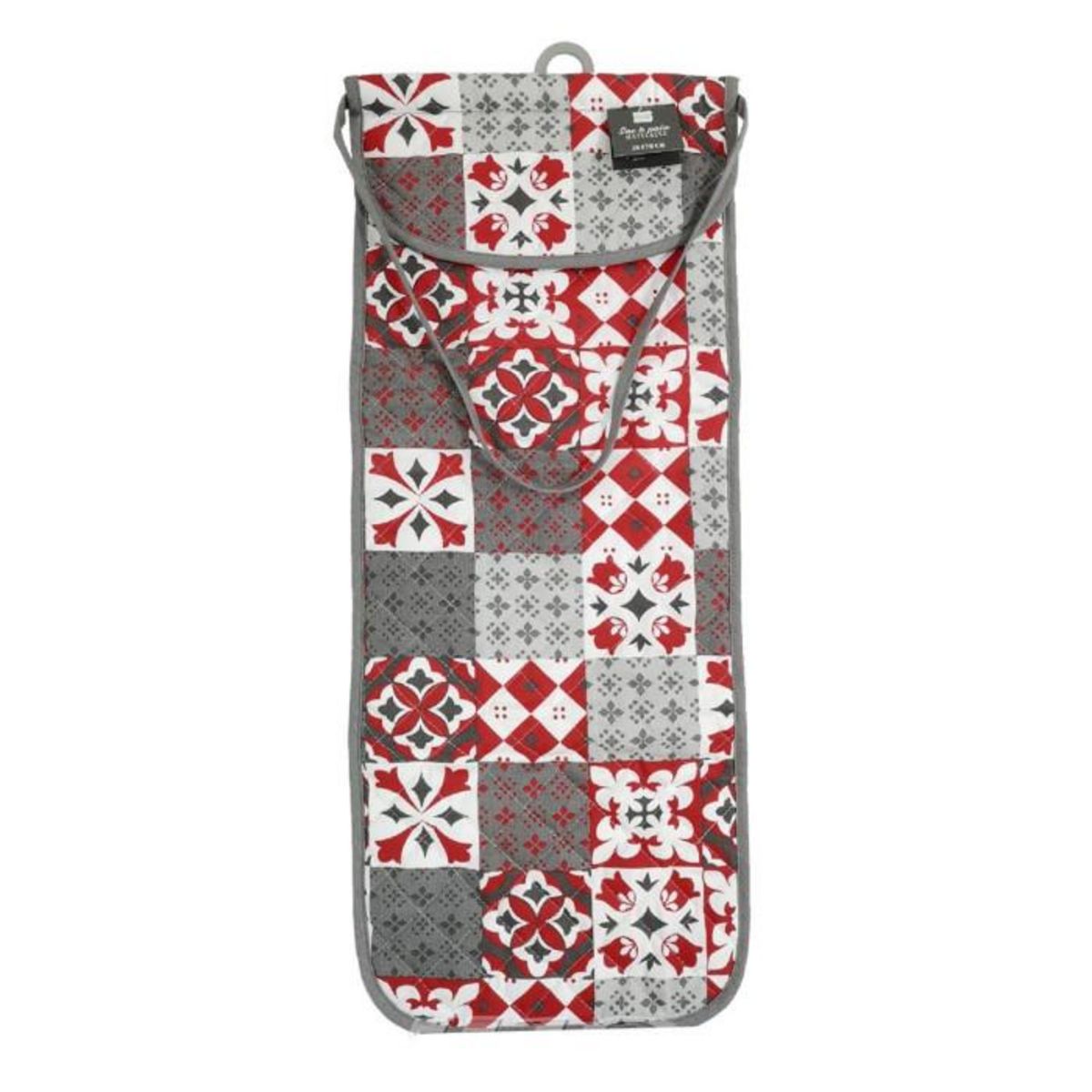 Paris Prix Sac à Pain  Credence  28x70cm Gris & Rouge