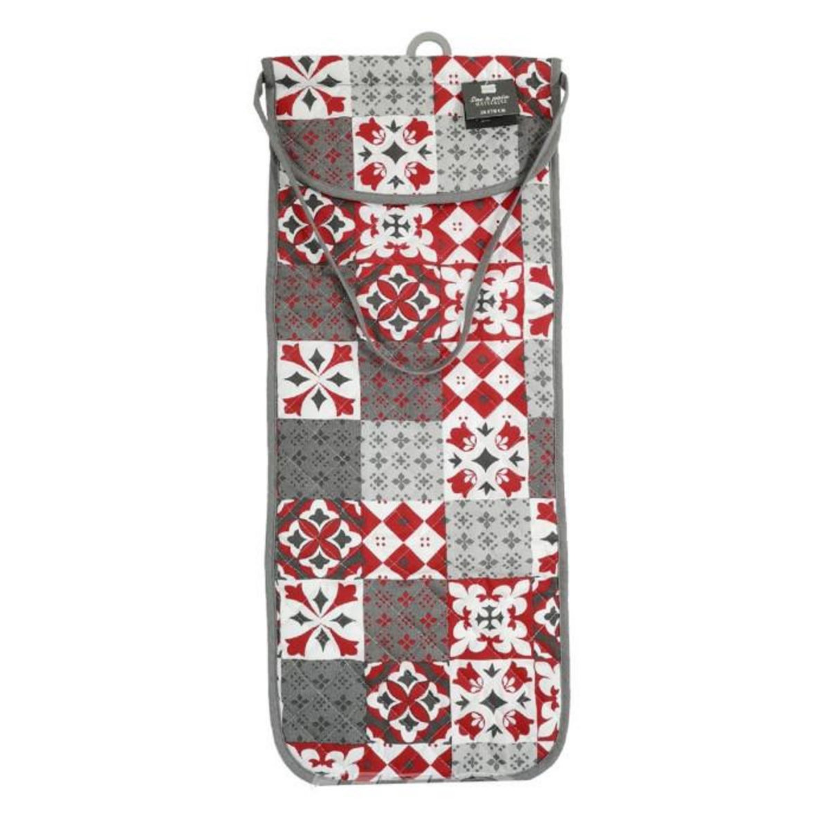 Paris Prix Sac à Pain  Credence  28x70cm Gris & Rouge