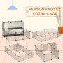 Voir la diapositive 4 : PAWHUT Cage parc enclos rongeurs modulable dim. L 105 x l 105 x H 70 cm 2 niveaux 2 portes rampe résine PP fil métallique noir