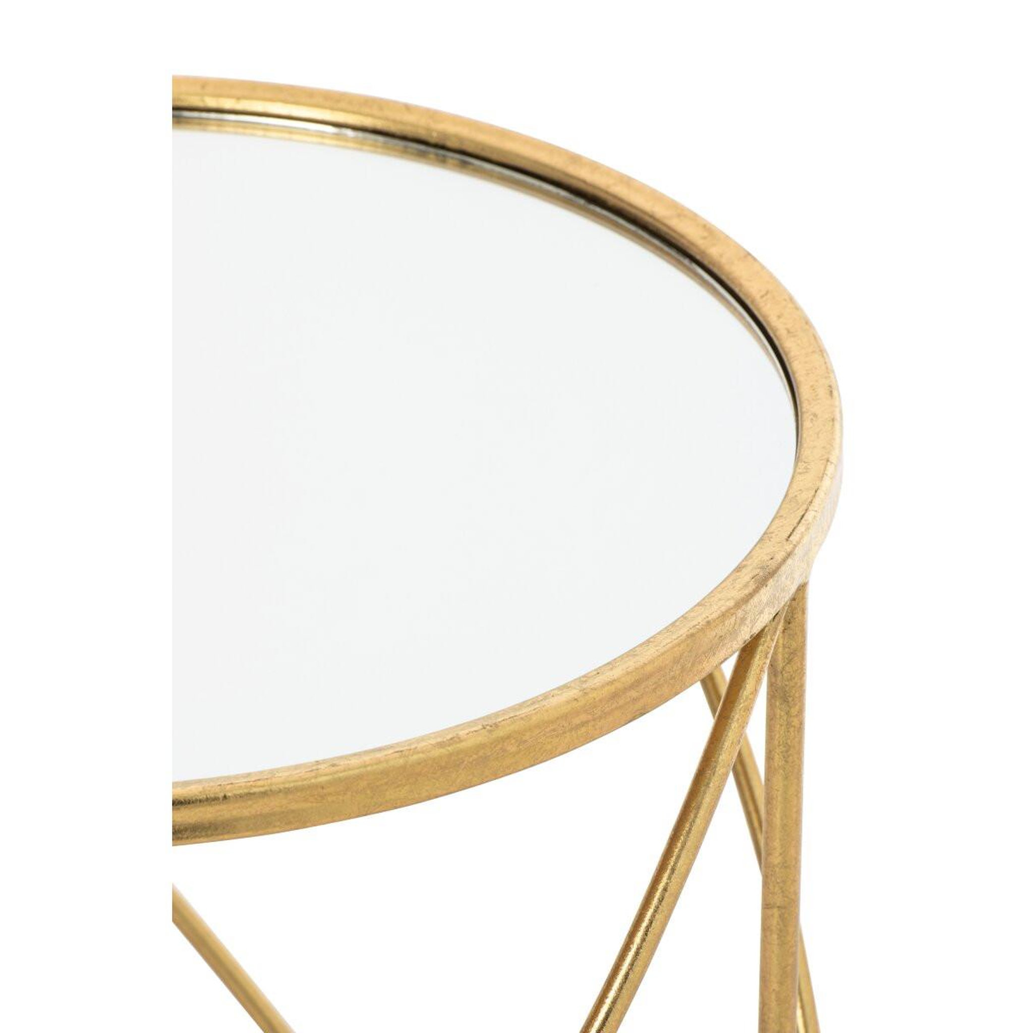 Voir la diapositive 2 : J-LINE Lot de 2 tables d'appoint  ingrid  70cm doré