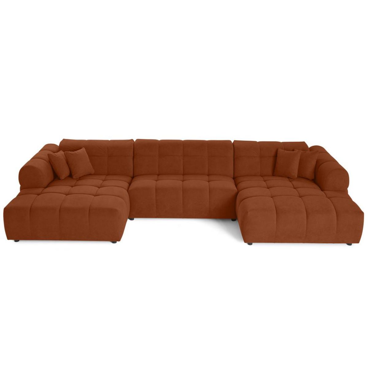 LISA DESIGN Ray - canapé panoramique en u 7 places en tissu texturé