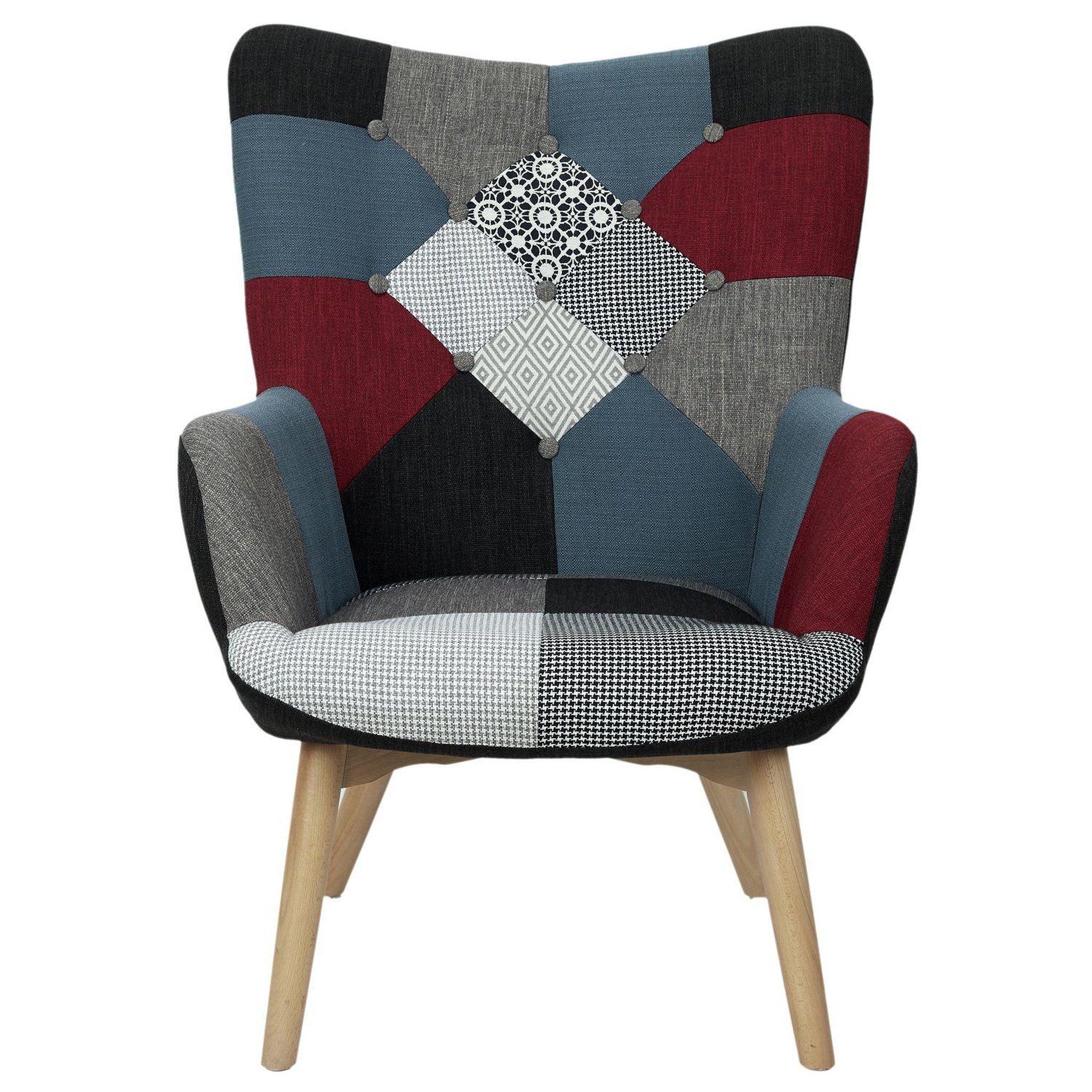 Voir la diapositive 2 : The Home Deco Factory Fauteuil design patchwork milano - gris