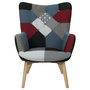Voir la diapositive 2 : The Home Deco Factory Fauteuil design patchwork Milano - Gris