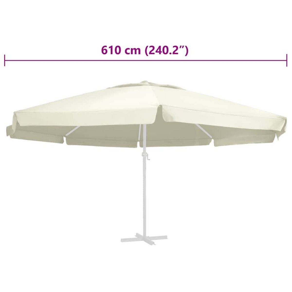 VIDAXL Tissu de remplacement pour parasol d'exterieur Sable 610 cm