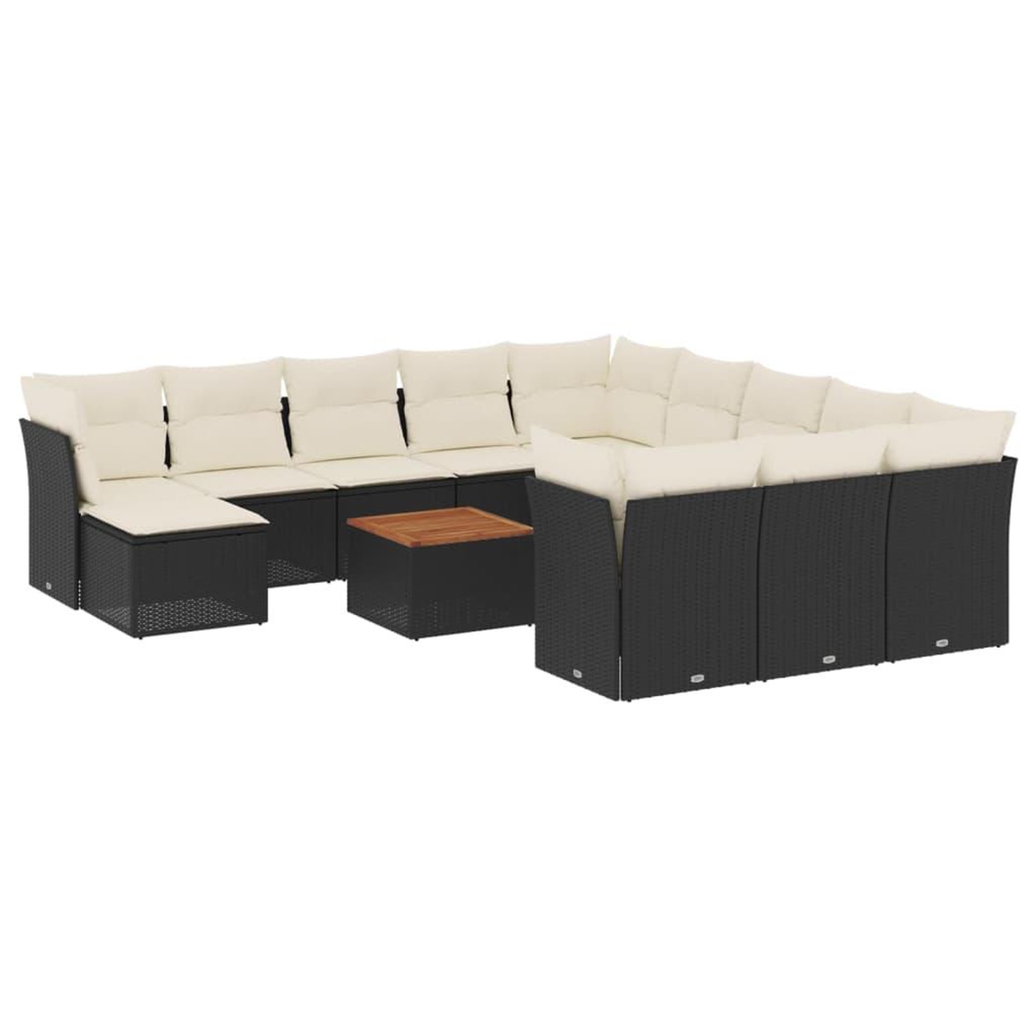 Voir la diapositive 2 : VIDAXL Salon de jardin avec coussins 13 pcs noir resine tressee