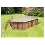 Voir la diapositive 2 : UBBINK Piscine hors sol bois octogonale - 355x550x120cm - Liner Beige - OCEA