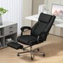Voir la diapositive 2 : VINSETTO Fauteuil de bureau manager grand confort repose-pied dossier inclinable accoudoirs tétière rembourrés tissu noir