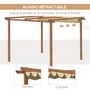 Voir la diapositive 5 : OUTSUNNY Pergola rétractable 3L x 3l x 2,25H m structure alu. aspect bois toile polyester haute densité beige