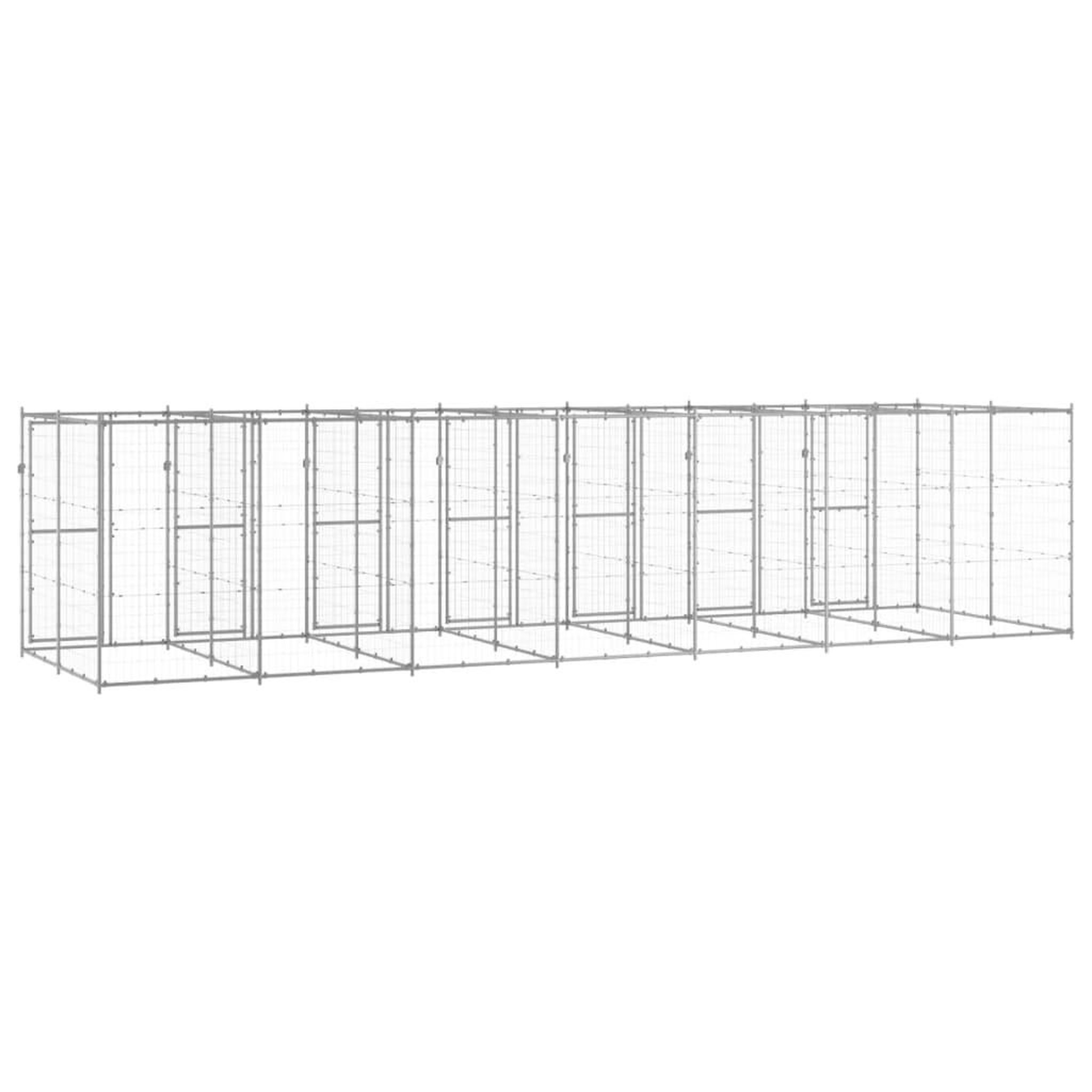 Voir la diapositive 4 : VIDAXL Chenil exterieur Acier galvanise 16,94 m²