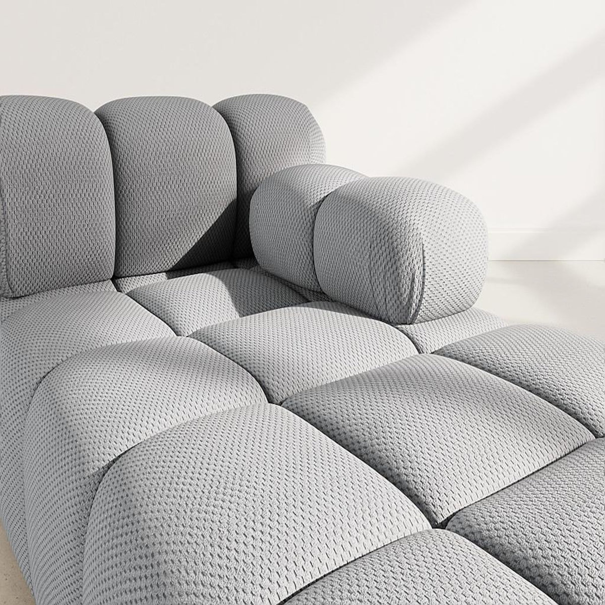 LISA DESIGN Ruby - module d'assise méridienne droite en velours texturé