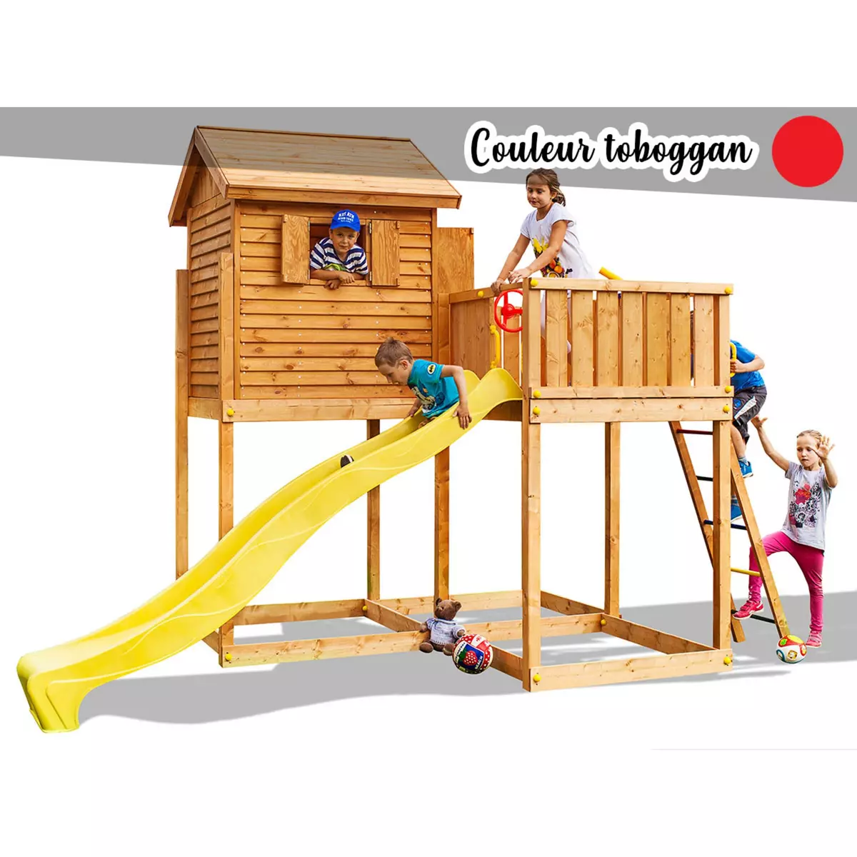 Fungoo Aire de jeux My Side - Toboggan rouge - Fungoo