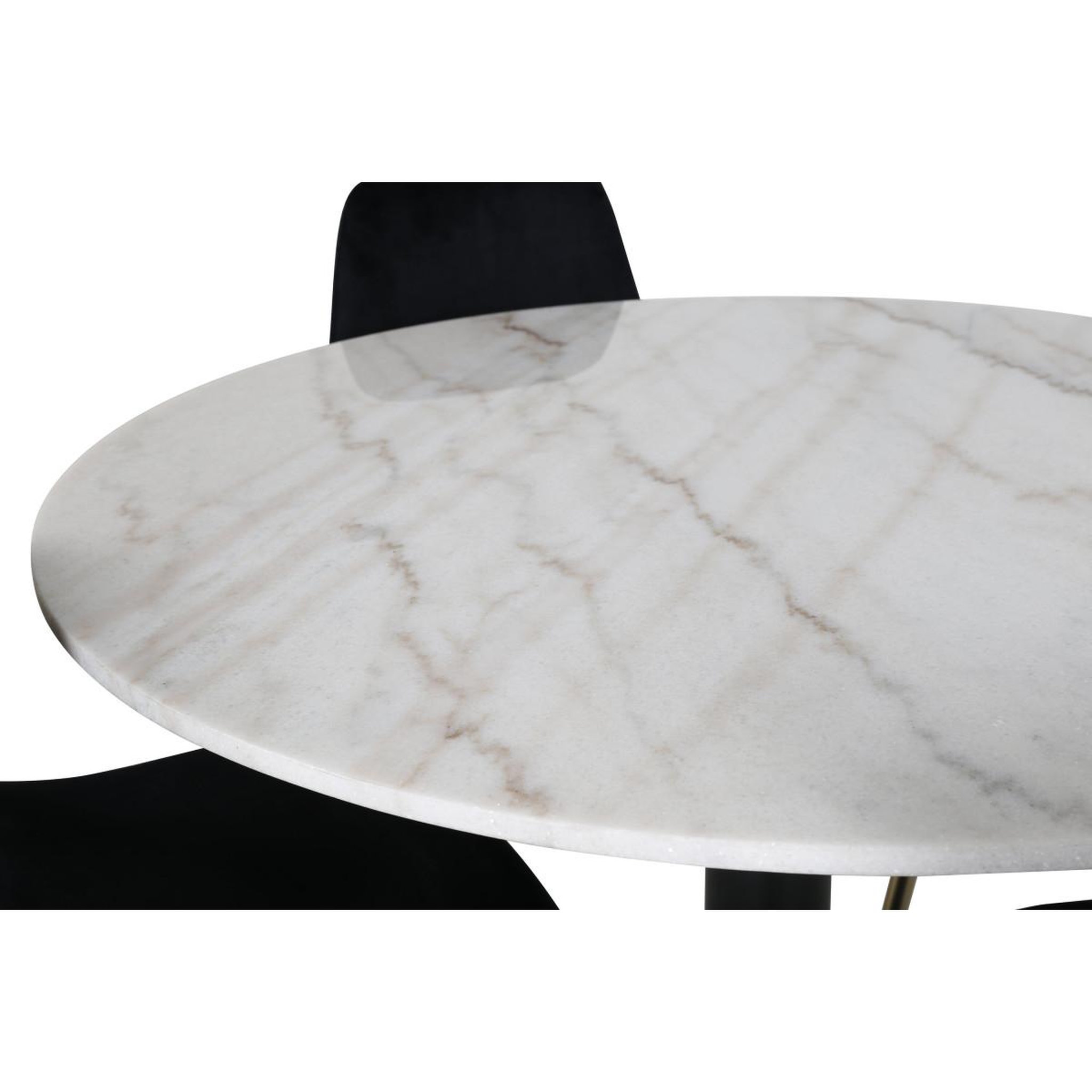 Voir la diapositive 2 : Paris Prix Ensemble table à manger & 4 chaises  estelle i & polar ii  106cm blanc & noir