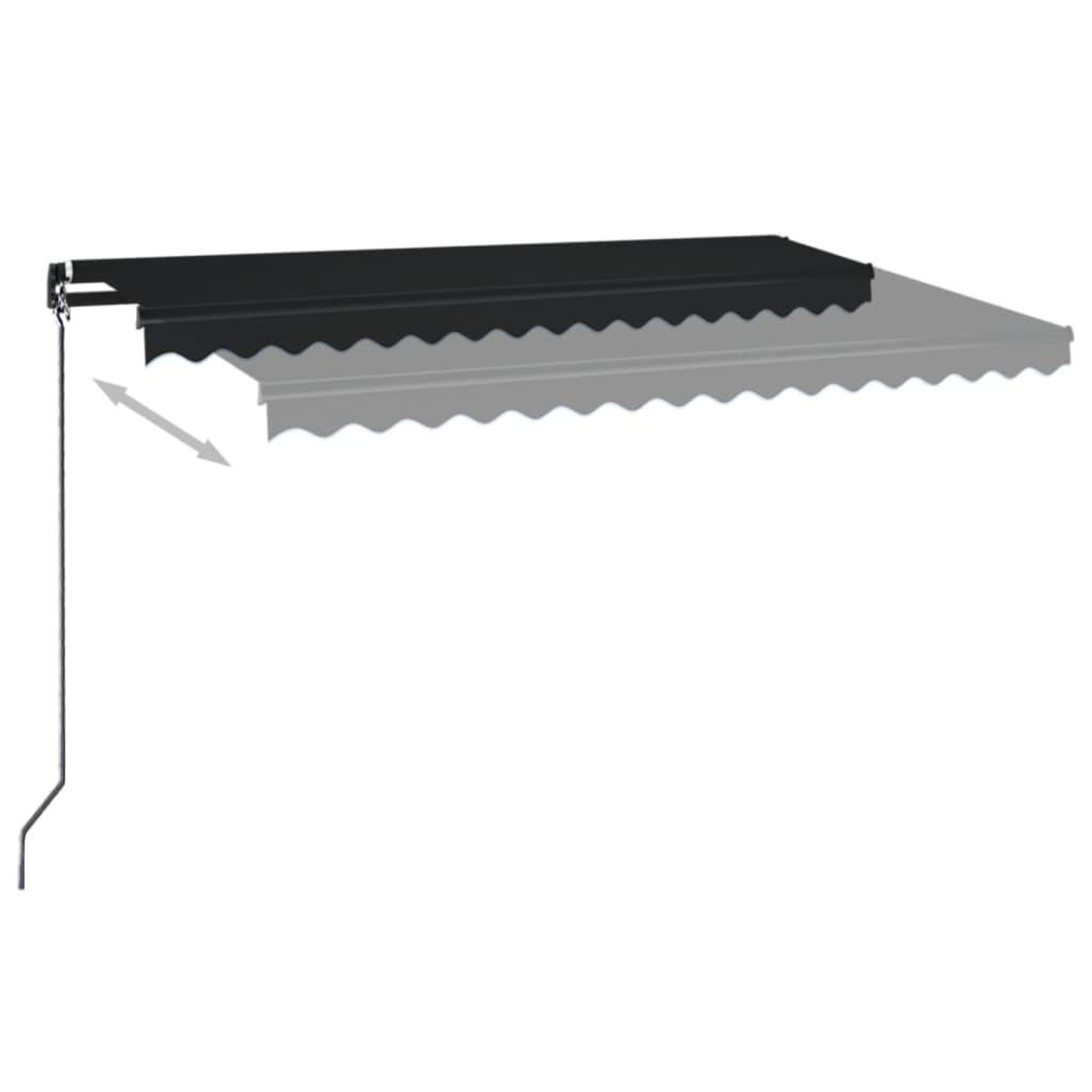 Voir la diapositive 3 : VIDAXL Auvent manuel retractable avec LED 450x350 cm Anthracite