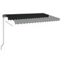 Voir la diapositive 3 : VIDAXL Auvent manuel retractable avec LED 450x350 cm Anthracite