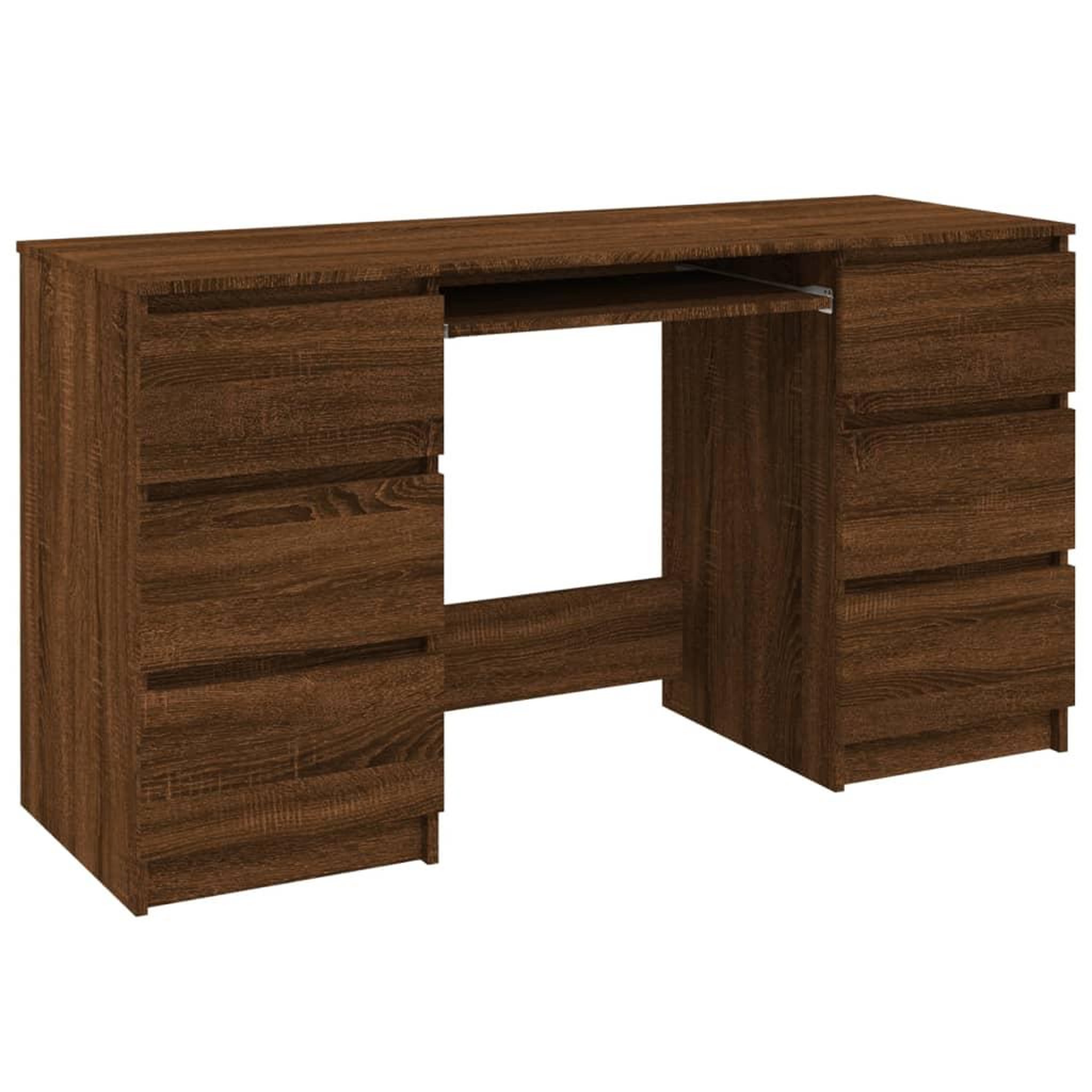 Voir la diapositive 2 : VIDAXL Bureau Chene marron 140x50x77 cm Bois d'ingenierie