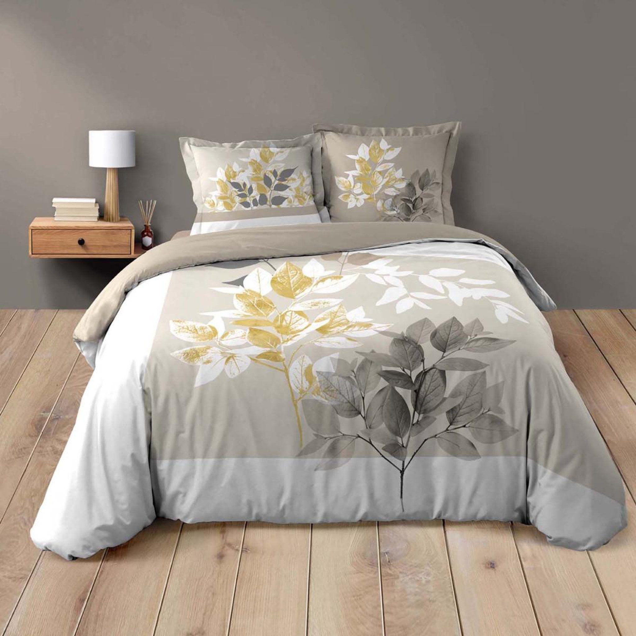 Douceur d'Intérieur Parure de lit 3 pièces  enora  240x220cm beige