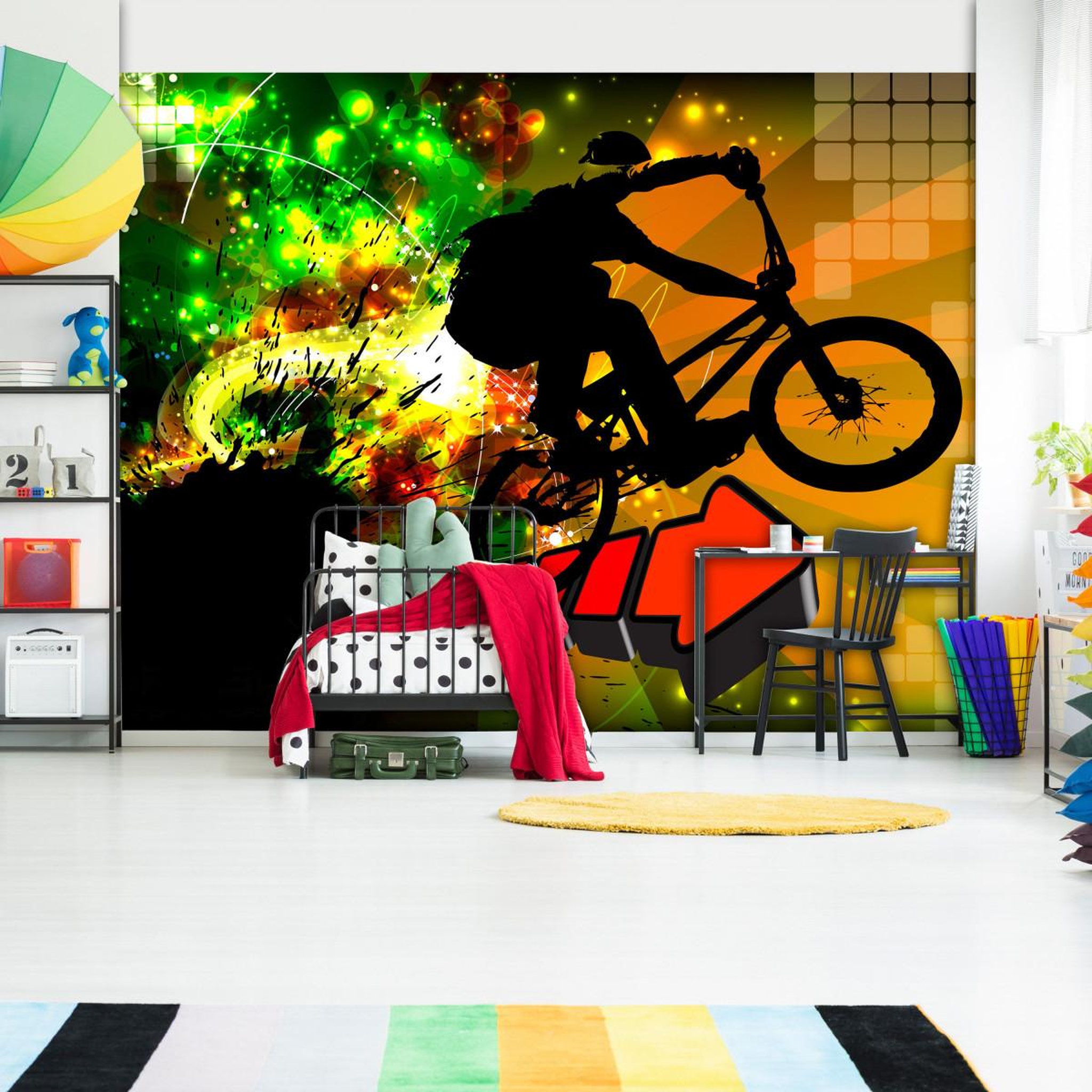 Paris Prix Papier peint  bicycle tricks. Coloris disponibles : Multicolore