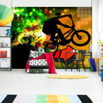 Paris Prix Papier Peint  Bicycle Tricks. Coloris disponibles : Multicolore