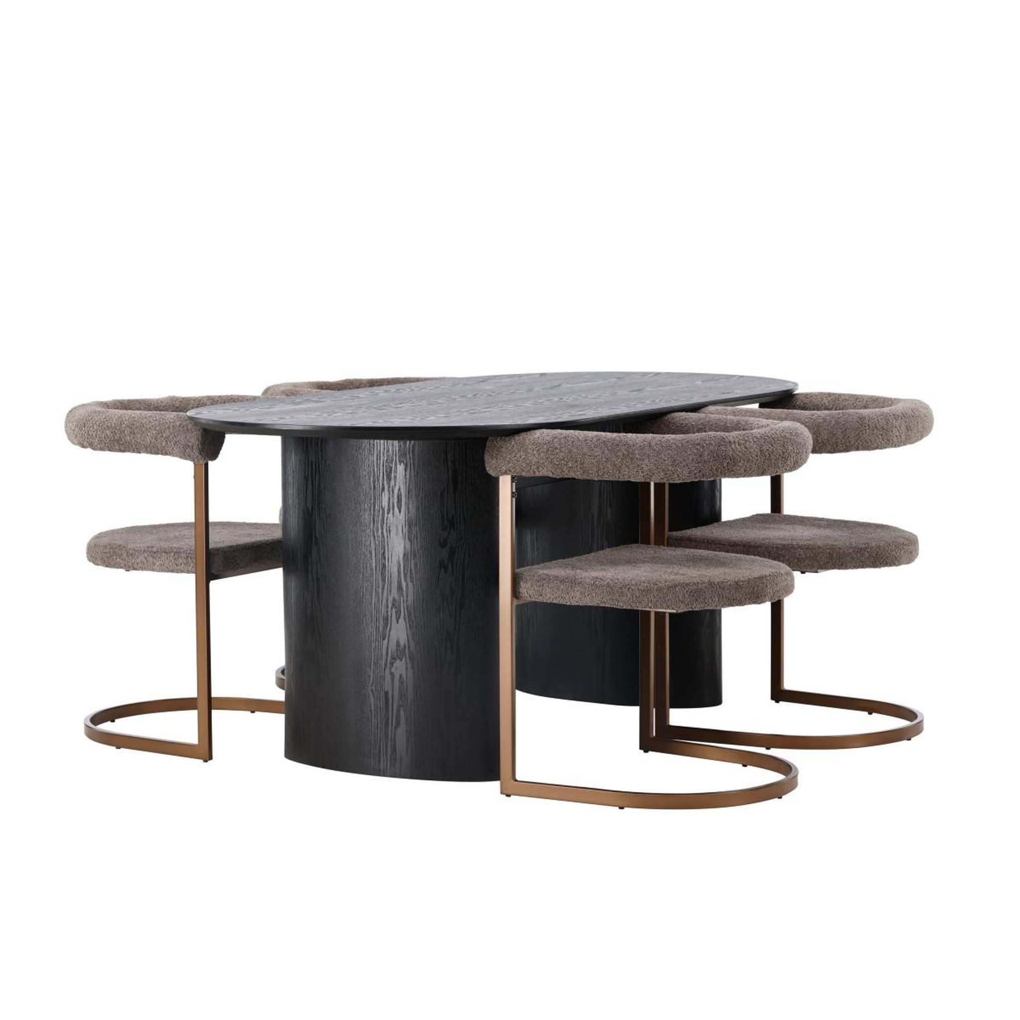 Voir la diapositive 3 : Paris Prix Ensemble table à manger & 4 chaises  isolde & morning  180cm noir & marron
