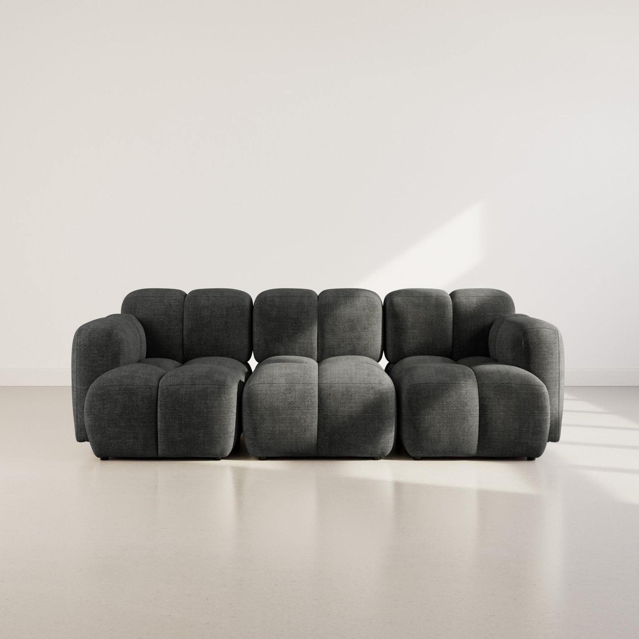 Voir la diapositive 2 : BEST MOBILIER Grace - canapé modulable 3 places en velours texturé