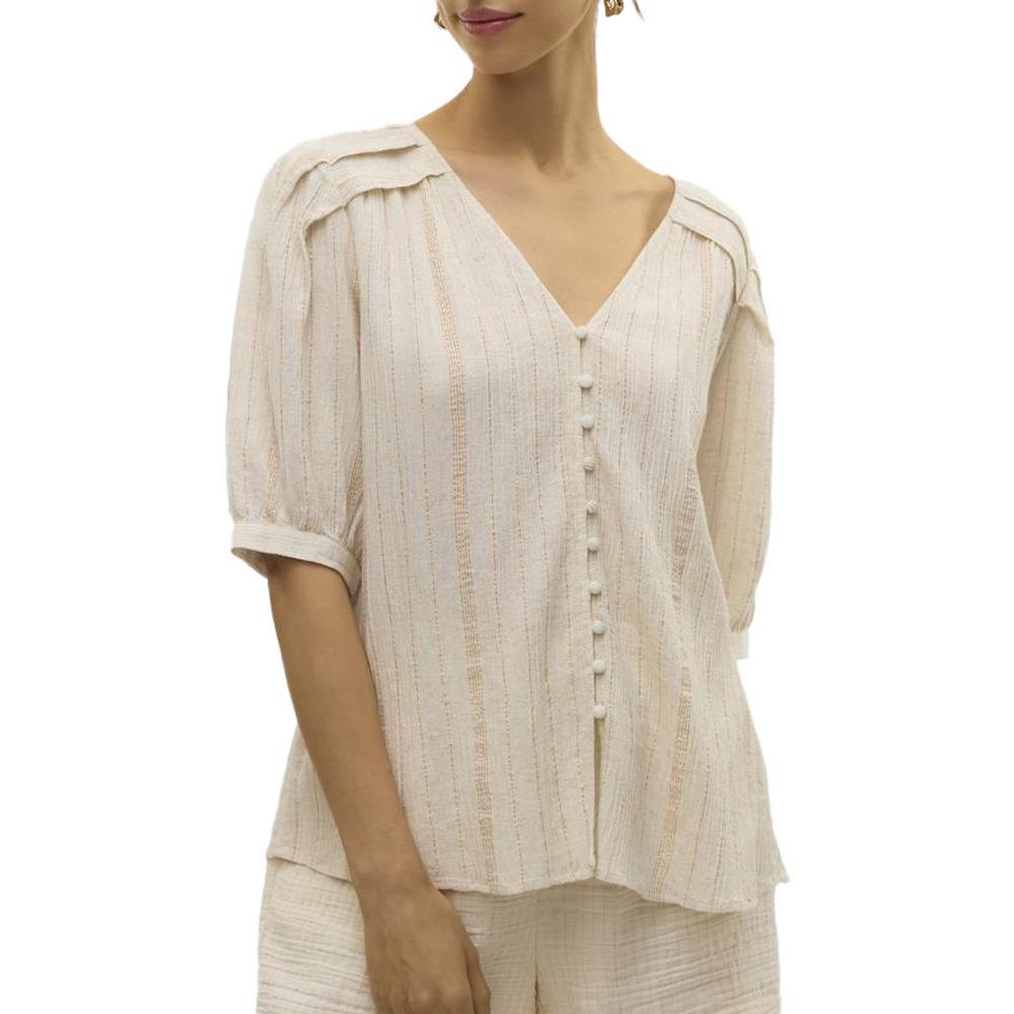 Voir la diapositive 1 : Vero Moda Blouse Beige Femme Vero Moda Dahlia