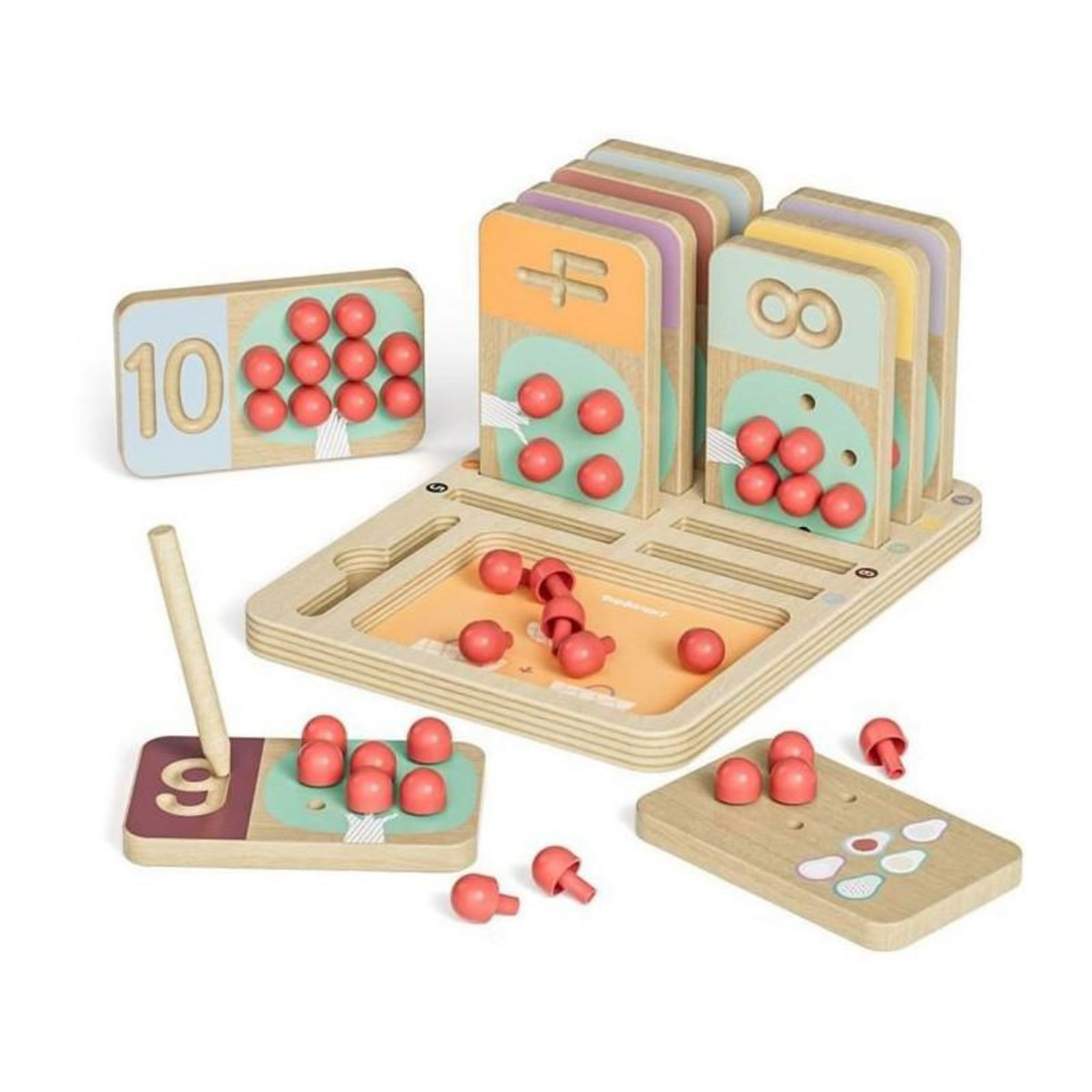 TOPBRIGHT Arbre Fruiter Entraîneur de Chiffres - TOP BRIGHT - Tableaux en Bois - Fruits a Piquer - Écriture