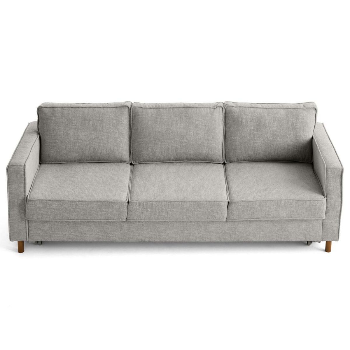 LISA DESIGN Jake - canapé droit 3 places convertible en tissu velours relief