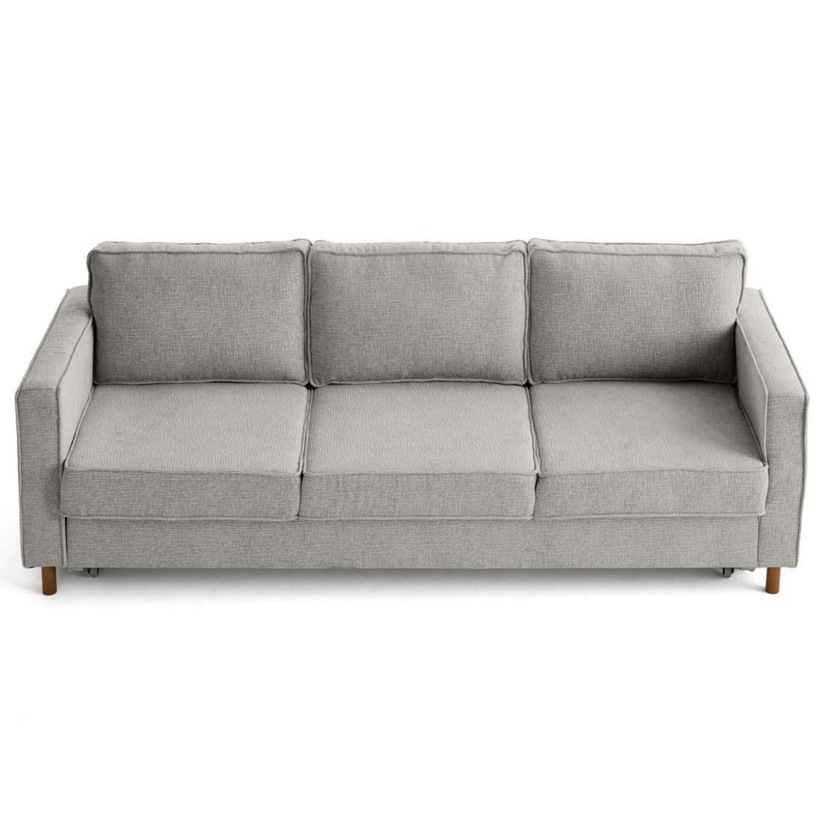 LISA DESIGN Jake - canapé droit 3 places convertible en tissu velours relief