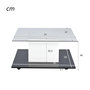 Voir la diapositive 4 : MERAX Table Basse Brillante Avec LED, Plateau En Verre Et Roues Pivotantes Amovibles