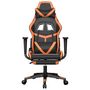 Voir la diapositive 3 : VIDAXL Chaise de jeu avec repose-pied Noir et orange Similicuir