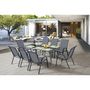 Voir la diapositive 2 : Habitat et Jardin Salon de jardin repas 8 places  Cordoba XL 180  - Gris