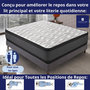 Voir la diapositive 2 : DAGOSTINO HOME Matelas 90x190 - 30cm Epaisseur - Mousse HR Très Ferme | Double Face (Été-Hiver) | Soutien Équilibré, Parfait et Tonique