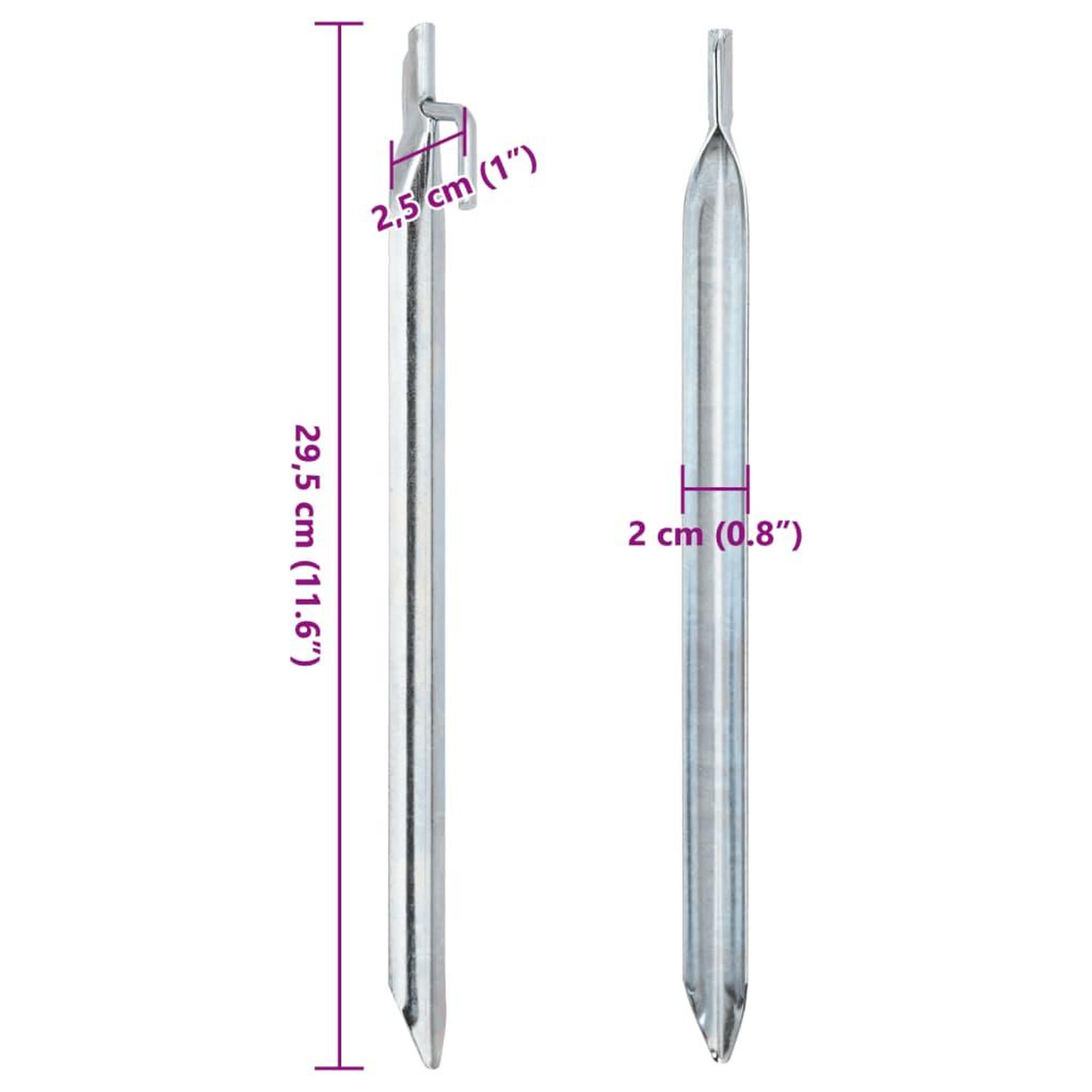 Voir la diapositive 6 : VIDAXL Piquets de tente 24 pcs forme de V 29,5cm Ø20mm acier galvanise