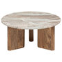 Voir la diapositive 1 : ATMOSPHERA Table basse en marbre et manguier COPPA - Beige