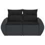 Voir la diapositive 4 : VIDAXL Canapé de jardin avec coussins 2 places noir résine tressée