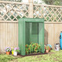 Voir la diapositive 4 : OUTSUNNY Serre de jardin serre à tomates porte zippée déroulante - 1x0,5x1,5m - acier PVC vert