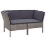 Voir la diapositive 3 : VIDAXL Salon de jardin 6 pcs avec coussins resine tressee gris