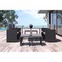 Voir la diapositive 5 : CONCEPT USINE Table et chaises 8 places en résine tressée noir et gris FLORIDA