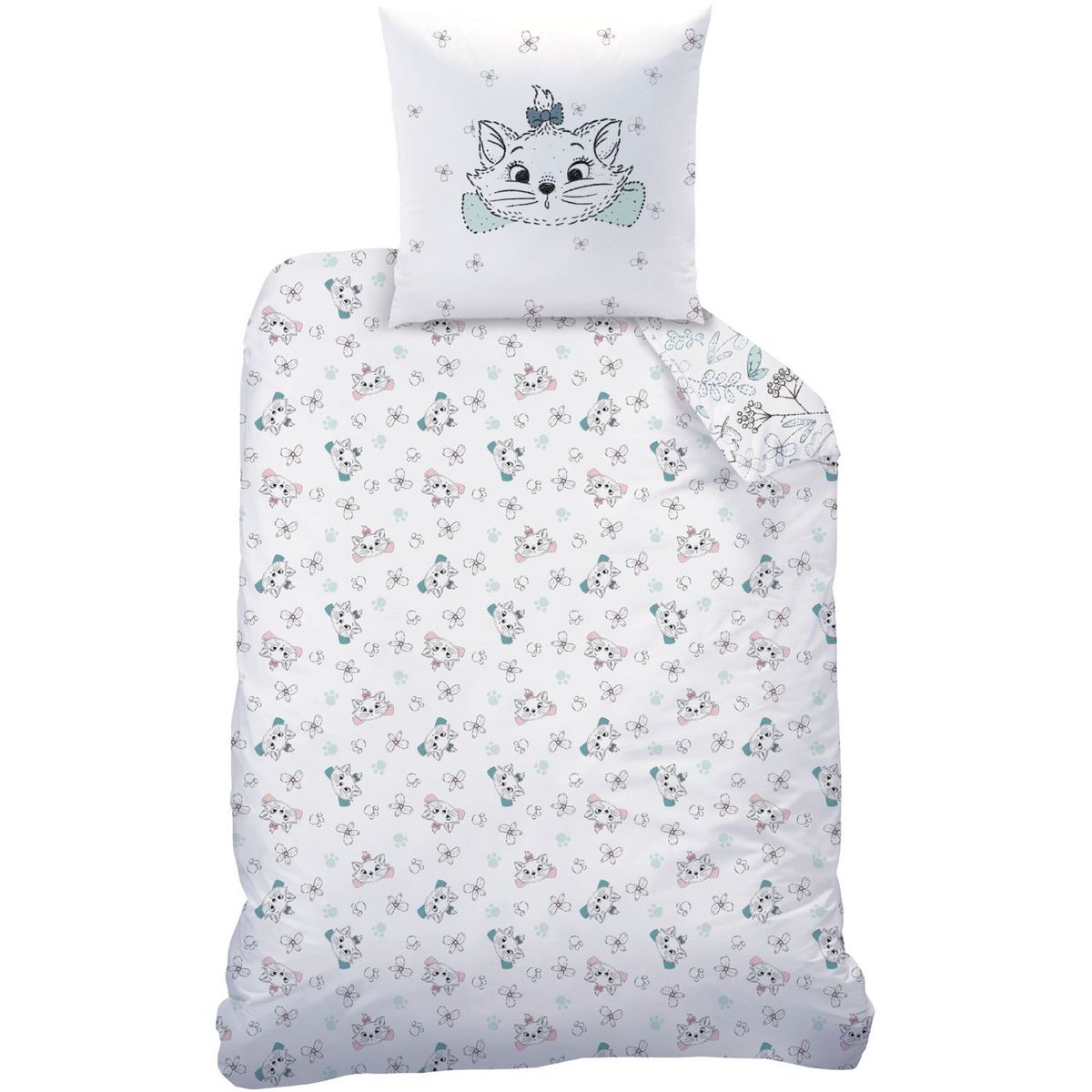 ARISTOCHAT Parure housse de couette enfant en coton 57 fils imprimée ARISTOCHATS FLORALIE