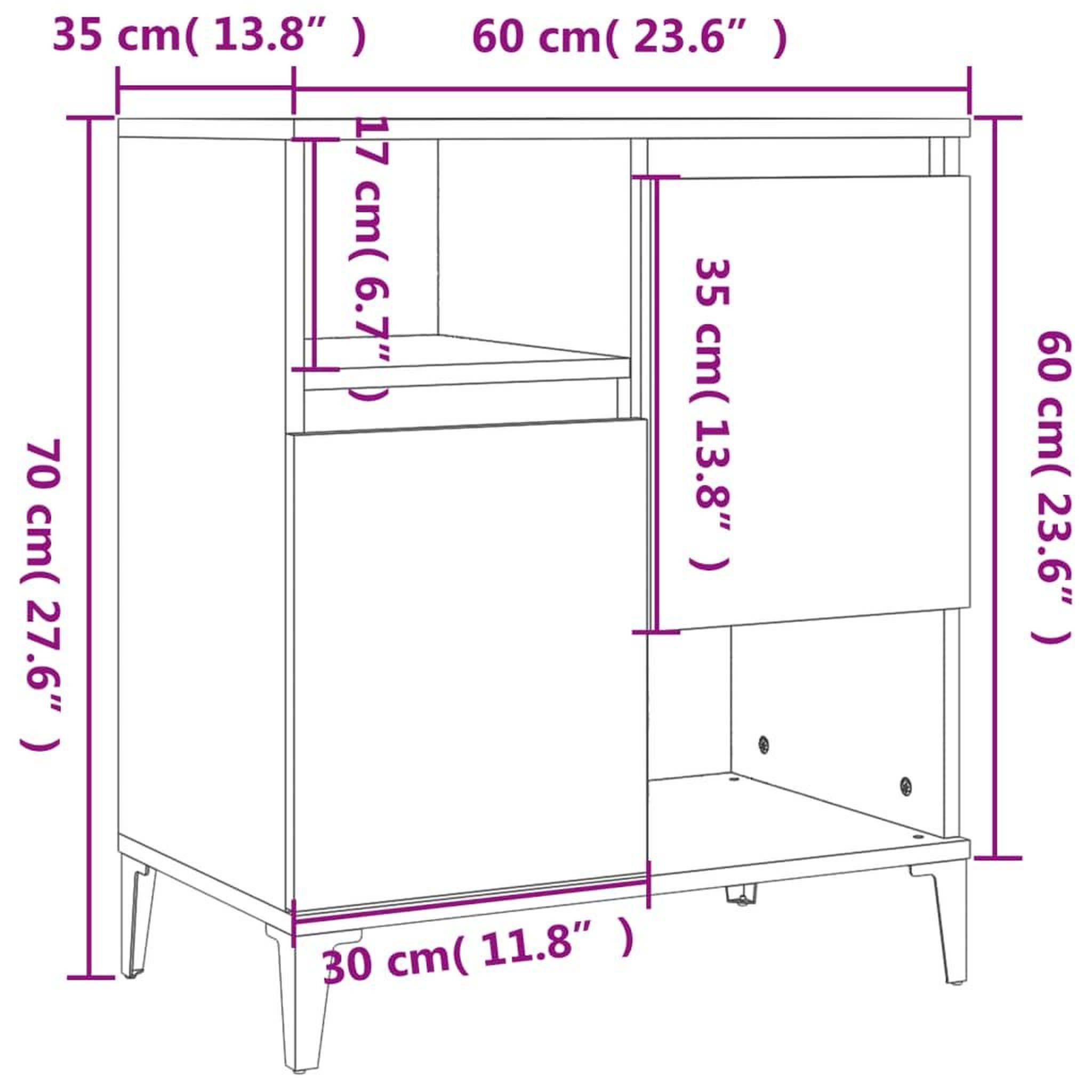 Voir la diapositive 6 : VIDAXL Buffets 2 pcs gris beton 60x35x70 cm bois d'ingenierie