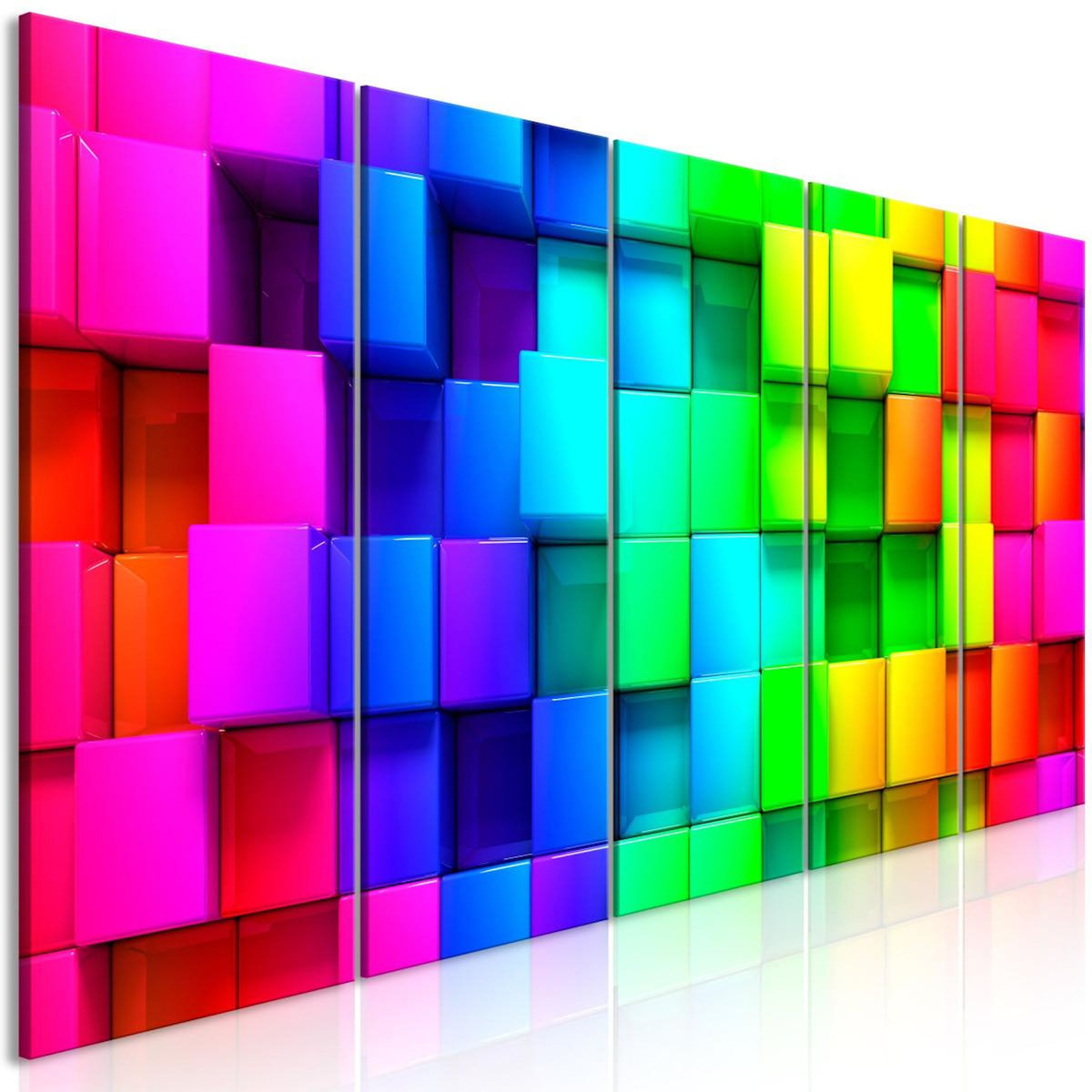 Paris Prix Tableau Imprimé 5 Panneaux  Colourful Cubes Narrow