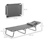 Voir la diapositive 3 : OUTSUNNY Bain de soleil pliable transat inclinable 4 positions chaise longue de lecture 3 coussins fournis gris