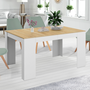 Voir la diapositive 2 : ID MARKET Table console extensible ORLANDO 6 personnes 140 cm bois blanc et façon hêtre