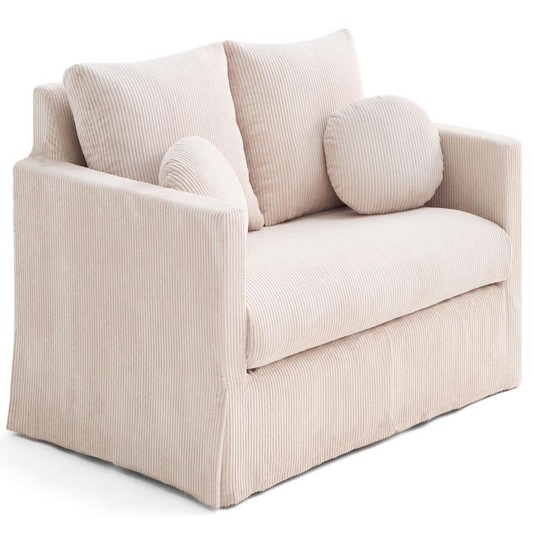 Voir la diapositive 3 : LISA DESIGN Serena - canapé droit déhoussable 2 places en velours côtelé