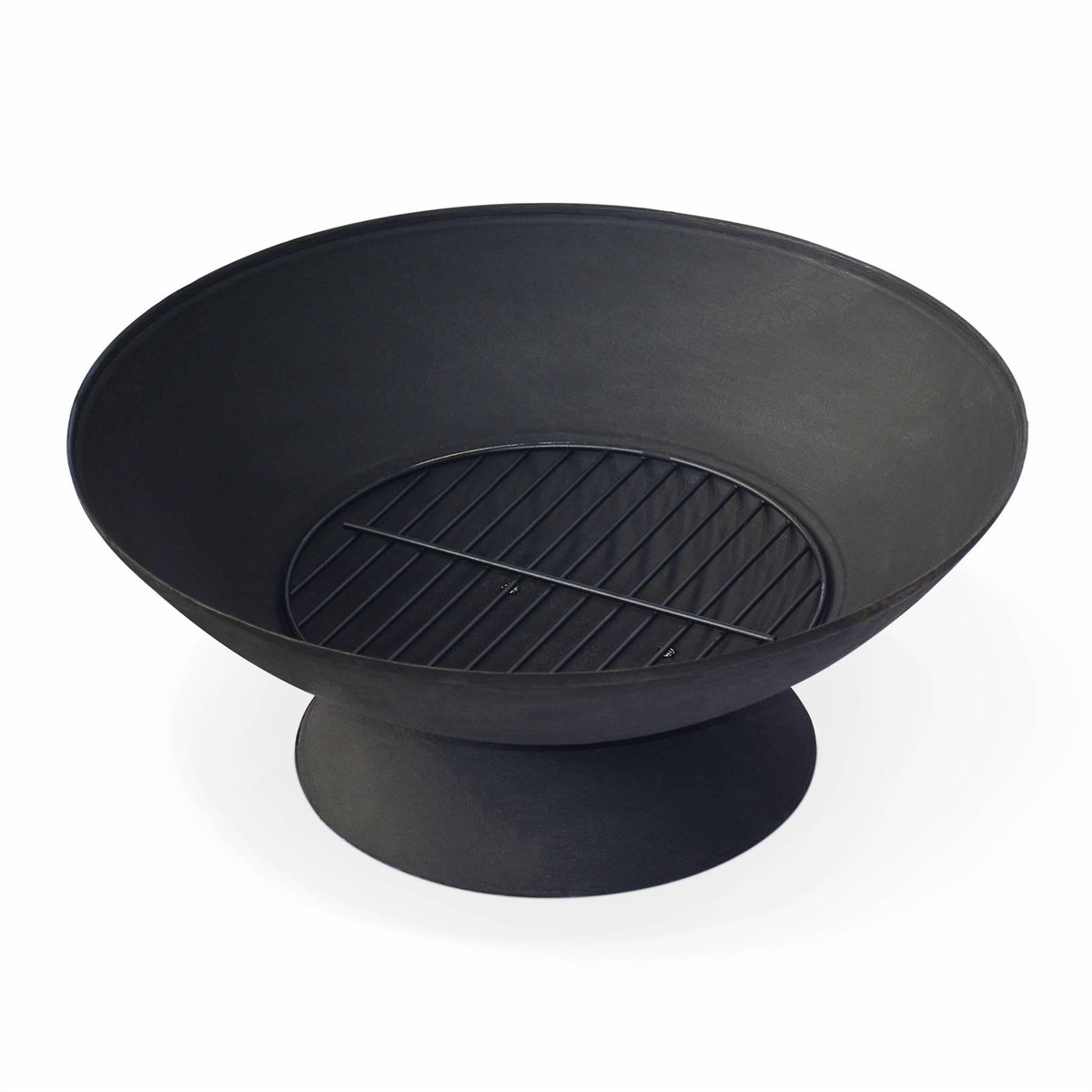 SWEEEK Braséro bois Ø56cm - Lavo noir - Chauffage extérieur en fonte. feu de bois. brasier