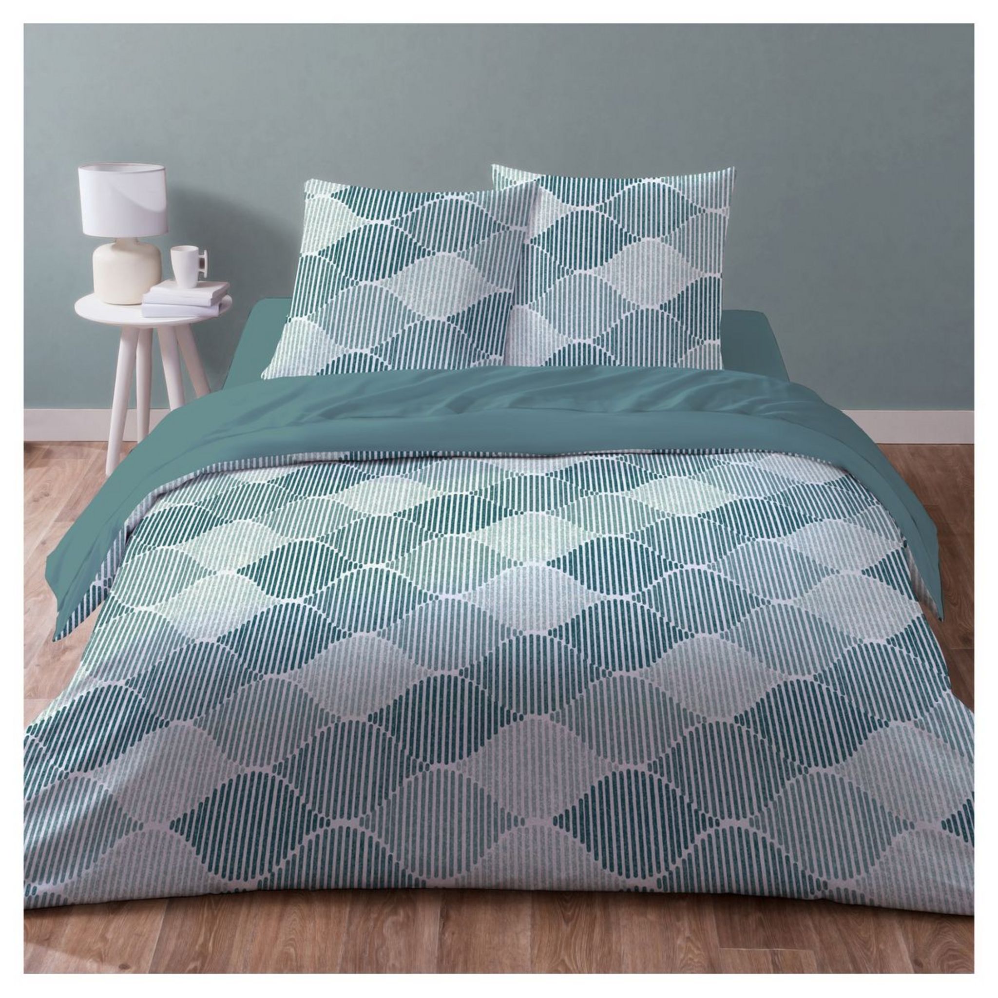 Housse De Couette Marron/crème, 1 Place Et Demie - Taie D’oreiller 52x82cm | Leroy Merlin